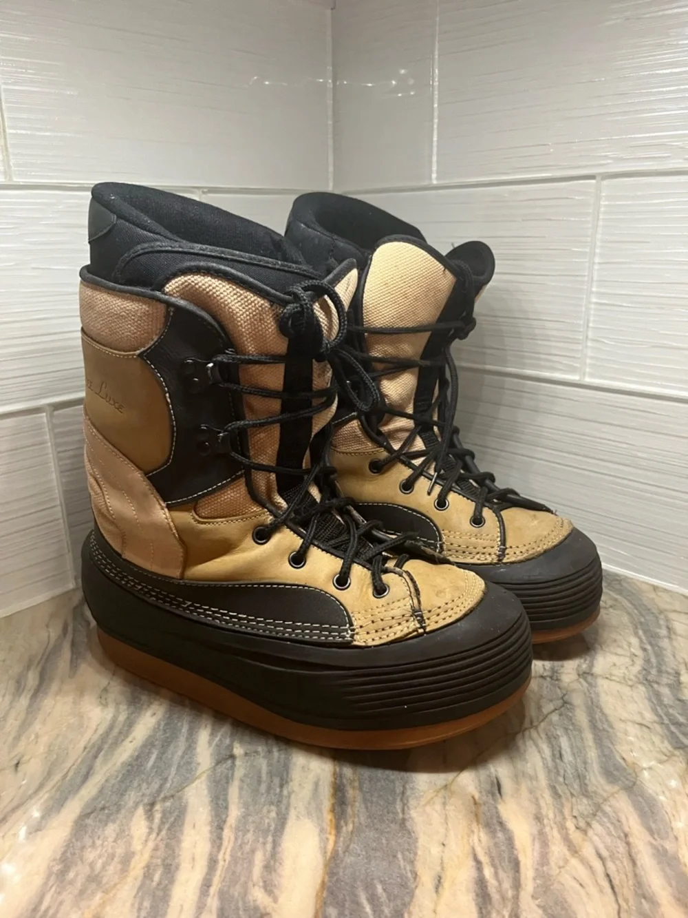 Dee Luxe Boots Raichle Made Soft Snowboarding  26.5 cm Men 8.5 Brown Cream